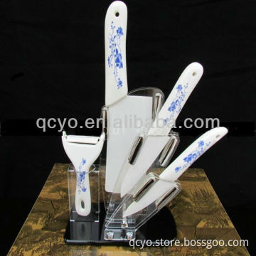 5 pcs colorful acrylic kitchen knife set blocks